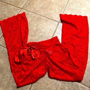 Cute Booty Lace Flare Leggings Valentine’s Day Red sexy